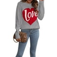 thumbnail image 4 of Gureui Valentine's Day Ribbed Knit Sweaters for Women Long Sleeve Love Heart Letter Print Round Neck Loose Pullover Jumper Tops Knitwear, 4 of 6