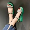thumbnail image 1 of Zapatos de mujer a la moda 2023, zapatos de tacón bajo, sandalias de playa, conjunto de zapatos Muffin, cuña informal a la moda para mujer, novedad de verano de lujo para niñas 40 Gao Jinjia LED, 1 of 2
