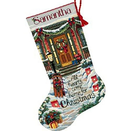'All Hearts Come Home' Stocking Counted Cross-Stitch Kit, 16"