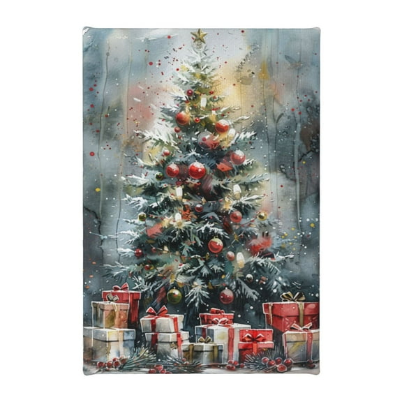 8x12 inch Paintings On Canvas Wall Decor Christmas Tree & Gift,Villa Yard,Man Cave,Living Room,Apartment Wall Decor Painting Prints,Classic Christmas Tree Art Decor Canvas Poster,For Bedroom