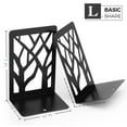 thumbnail image 5 of MaxGear 3 Pair/6 Pieces Book Ends Tree Design Modern Metal Bookends for Shelves, Black, 5 of 8