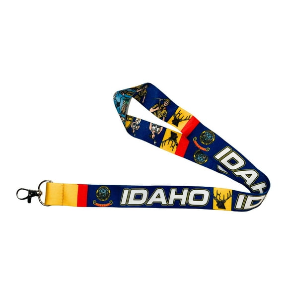 Lanyard - State Flag Idaho - USA - L071 | ID Badge Holder Strap, Travel Souvenir, Lightweight Everyday Accessory, Neck Strap, Event Accessory
