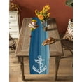 thumbnail image 5 of nqOlkjepod Nautical White Anchor Table Runner 60 Inches Long Farmhouse Dress Scarves, Blue Gradient Ocean Abstract Dining Tablerunner for Coffee Table/Kitchen Island/Party Décor, 13" x 60", 5 of 8