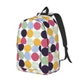 thumbnail image 2 of Daiia Polka Dot Vintage Canvas Backpack for Men and Women ,Hiking Backpack,Travel Laptop Bag for School,Large Capacity Backpack, 2 of 8