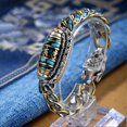 thumbnail image 5 of Turquoise Tibetan Rotating Meditation Bracelet, Six-character Mantra Nine-eyed Dzi Bead Bracelet, Feng Shui Amulet Bracelet for Men Women, 5 of 5