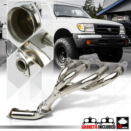 Stainless Steel SS Exhaust Header Manifold for 96-99 Toyota Tacoma 2.4 4Cyl RWD 97 (Best Exhaust For Toyota Tacoma 4.0 V6)