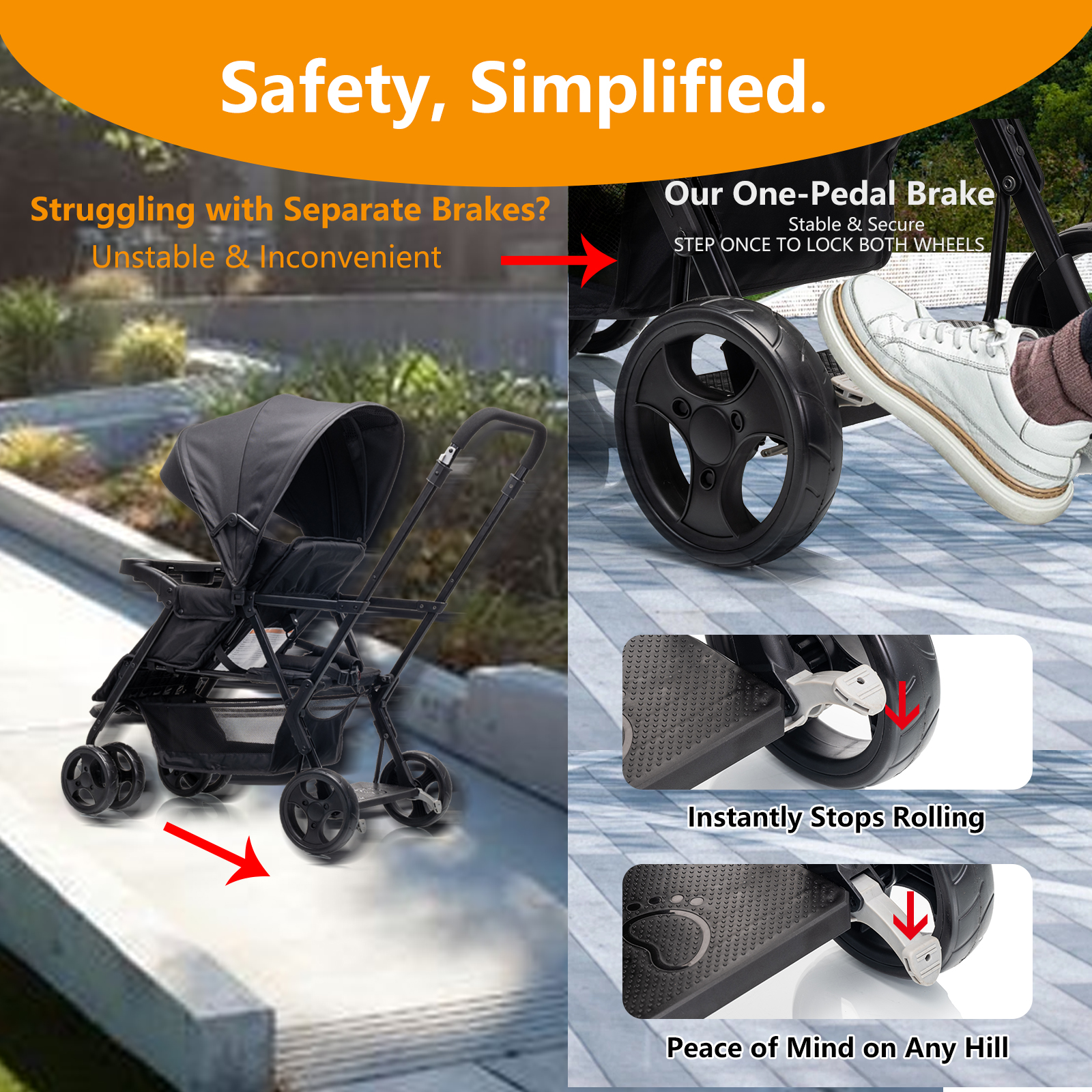Funyard Double Sit and Stand Lightweight Travel Stroller photo 3