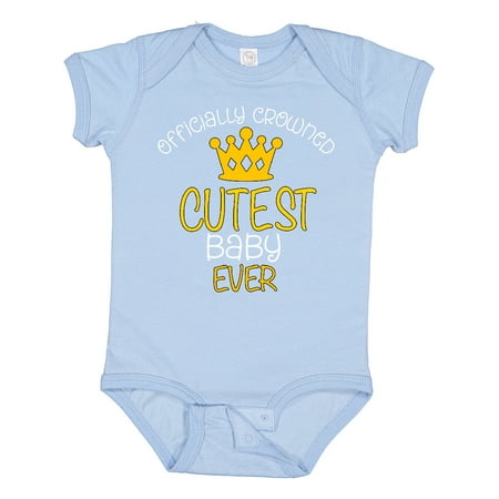 

Inktastic Officially Crowned Cutest Baby Ever gold crown Boys or Girls Baby Bodysuit