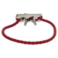 thumbnail image 3 of Pre-Owned Hermes Leather Silver 925 Red Bracelet 0093 HERMES (Good), 3 of 7
