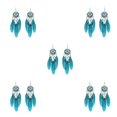 thumbnail image 3 of Pendientes de borla Qarigey para mujer bohemios colgantes azul eléctrico 5Conjunto, 3 of 6