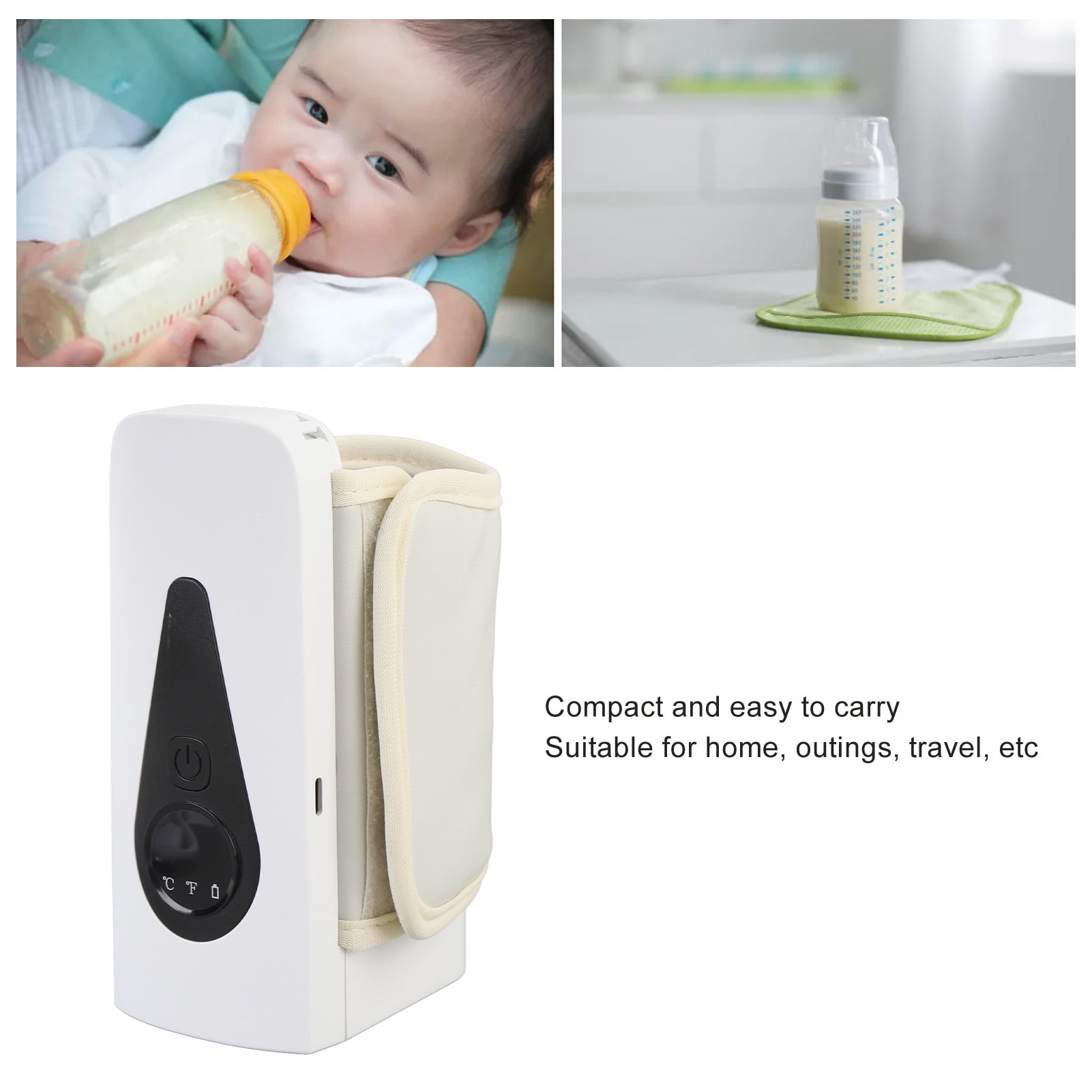 Yajisi Portable Baby Bottle Warmer Constant Temperature Fast Charging Insulation Cover for Home Travel Stroller Organizer Accessory with 4000mAh Battery