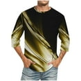 thumbnail image 1 of Blusas y camisas de manga larga con cuello redondo para hombre, blusa informal con cuello redondo y manga corta, blusa estampada de poliéster para hombre., 1 of 2
