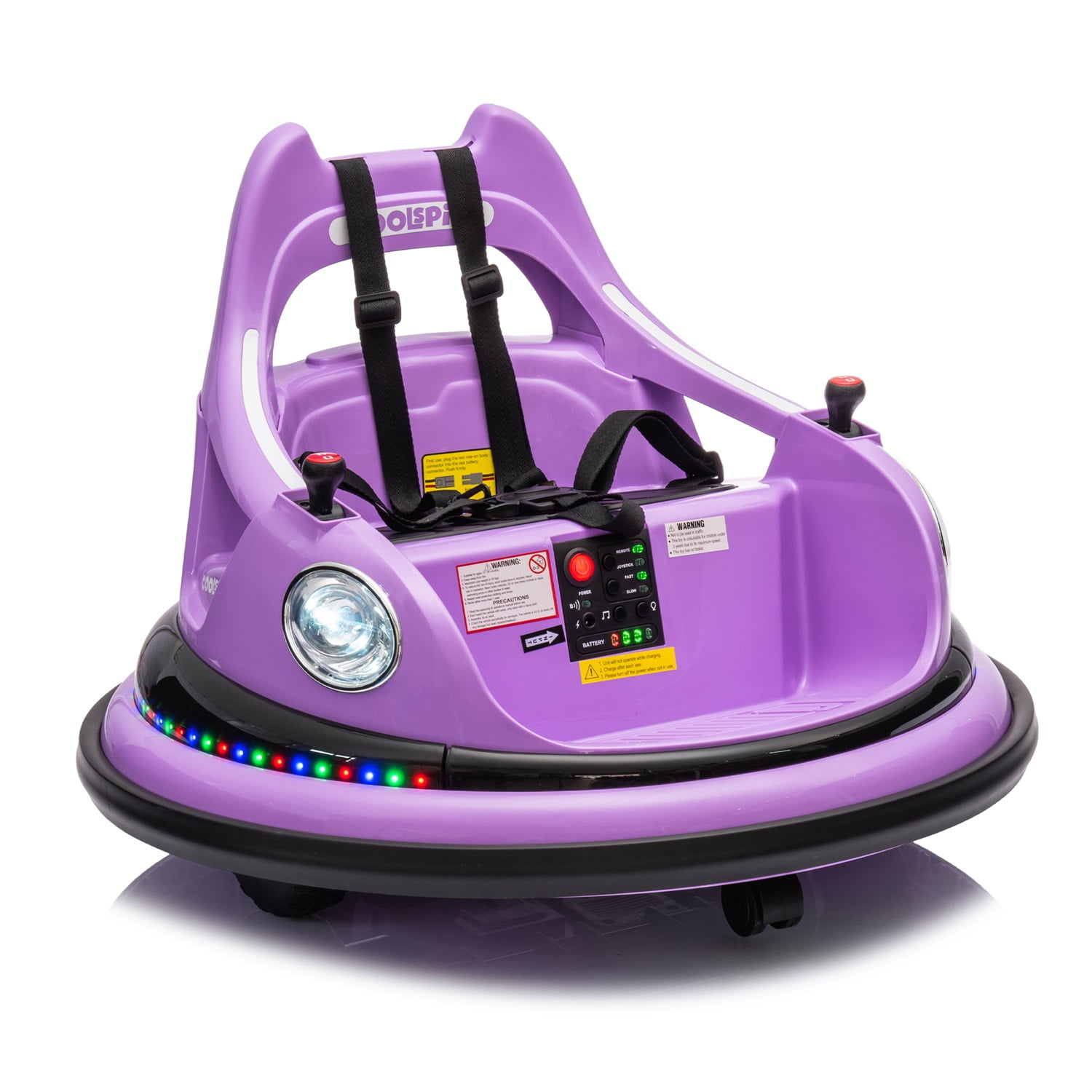 CIPACHO 12V Electric Ride On Bumper Car for Kids & Toddlers 1.5-5 Years Old, Baby Bumping Toy Gifts, LED Lights, 360 Degree Spin, Purple CIPACHO 12V Electric Ride On Bumper Car for Kids & Toddlers 1.5-5 Years Old, Baby Bumping Toy Gifts, LED Lights, 360 Degree Spin, Purple