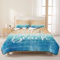thumbnail image 3 of Twin Quilt Set 68''x86'', Blue Coastal Lightweight Summer Bedspread Coverlet Set with 2 Pillow Shams, Life Is Better At The Beach Beach Breathable All Season Quilt Bedding for Dorm/Bedroom, 3 of 9