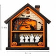 thumbnail image 3 of Double Layer 3D House-Shaped Wooden Halloween Ornament,Distressed Wood Wall Hanging Tabletop Decor for Entryway Fireplace Mantel Holiday Gift,5.9"x5.1", 3 of 5
