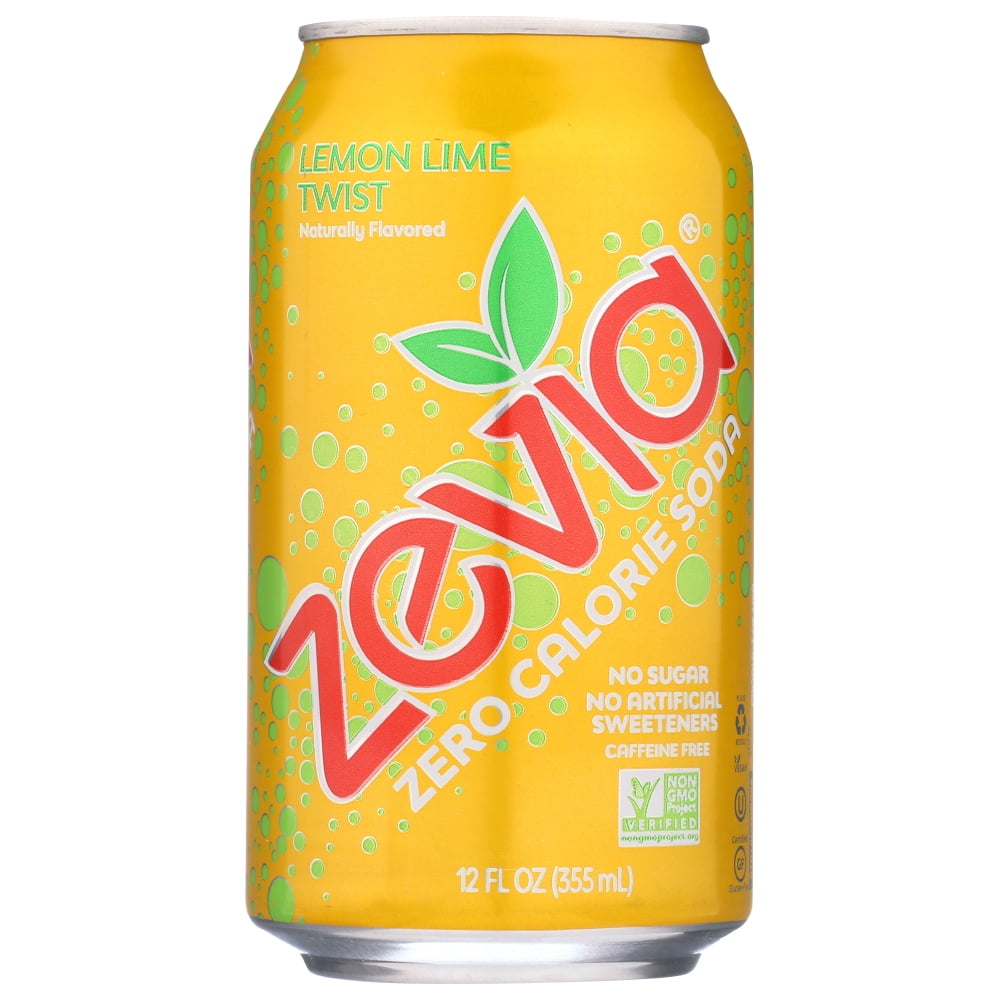 Zevia Soda Zero Calorie Lemon Lime Twist Can, 6/12 Fl Oz