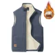 thumbnail image 3 of Chalecos de lana de cordero para hombre, chaqueta informal y versátil de talla grande con cuello levantado, cálido y acolchado, para otoño e invierno, 2024, 3 of 5