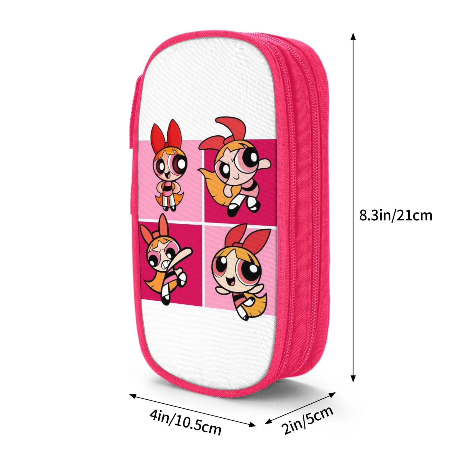 The Powerpuff Gi-rls Pencil Case Large Capacity Pencil Pouch Penbag Office Stationery Organizer Travel Makeup Bag Pink
