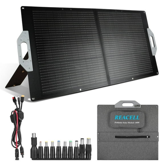 100W Foldable Solar Panel, 18V Solar Charger High Efficiency for Camping