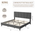 thumbnail image 2 of Full Size Bed Frame with Adjustable Headboard, Linen Upholstered Full Platform Bedframe with Strong Wooden Slats,Upholstered Mattress Foundation/No Box Spring Needed/Easy Assembly, 2 of 7