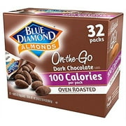 Blue Diamond Almonds, Dark Chocolate Cocoa Dusted Almonds, 100 calorie packs (32 count)