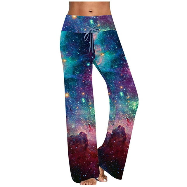 Pantalon de Détente Décontracté Confortable pour Femmes à Imprimé Floral avec Taille Élastique et Jambes Larges