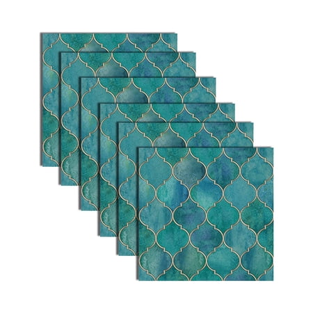 Wall Stickers Paper Sticker Pull And Stick Aesthetic Anime The Wallpaper 1Set 6pc Self Adhesive Tile 3D Kitchen Bathroom Decoration