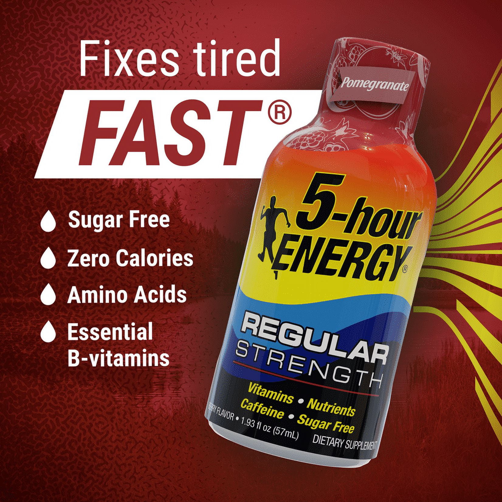 5-hour ENERGY® Shot, Regular Strength, Pomegranate, 1.93 oz