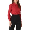 thumbnail image 4 of Camisa Leotardo INSPIRE CHIC para Mujer, Casual de Negocios, con Cuello, Botones, Manga Larga, Body Top XL Rojo, 4 of 6