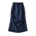 thumbnail image 2 of Antinious Winter Skirts for Women,Skirts for Women Trendy,Long Skirts for Women Solid Casual Pencil Skirt with Zip,Navy,S, 2 of 5