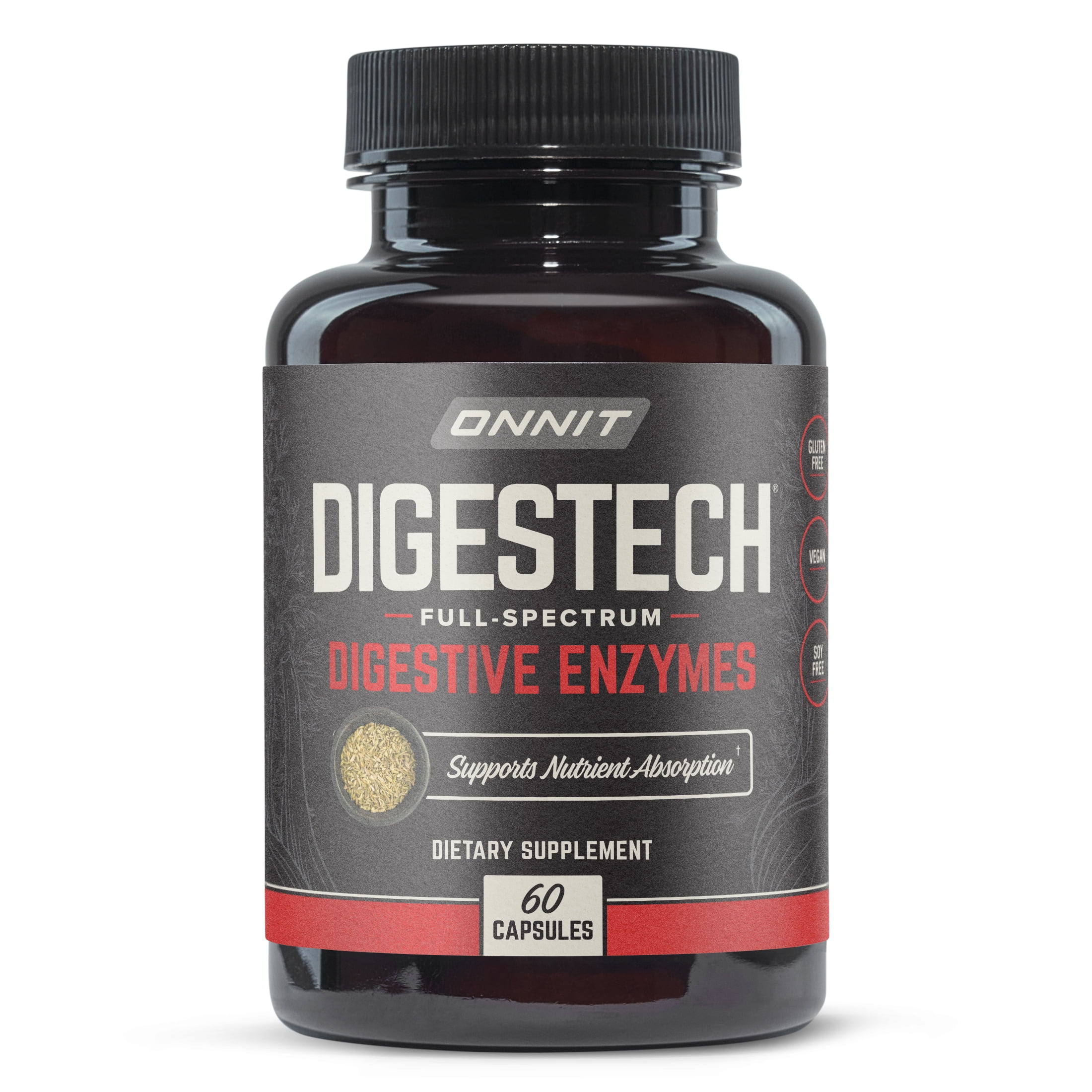 Onnit DIGESTech Full-Spectrum Digestive Enzymes Dietary Supplement, 60 Ct