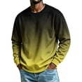 thumbnail image 2 of Mens Fashion Gradient Sweatshirt Casual Loose Long Sleeve Crewneck Pullover Tops Yellow M, 2 of 5