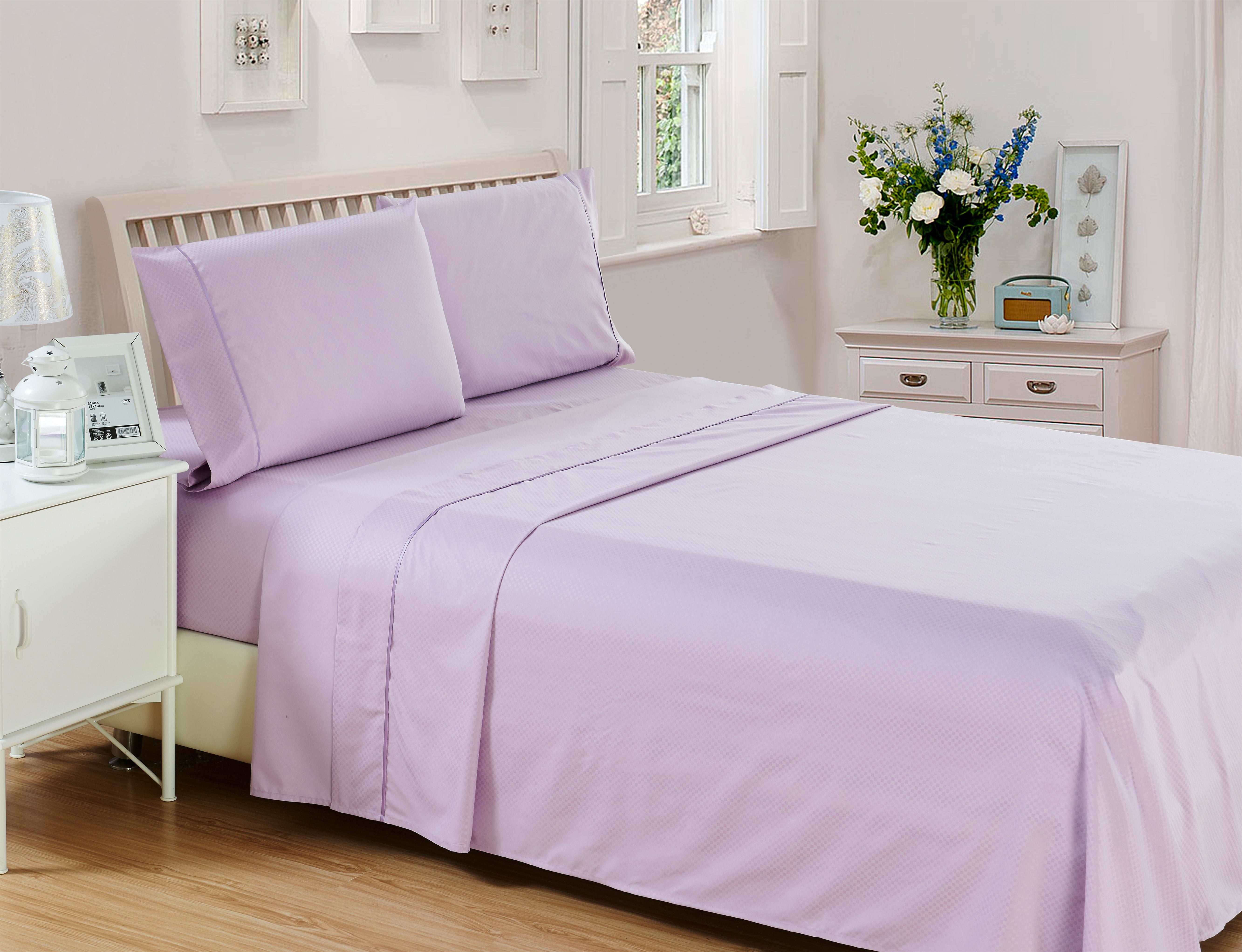 Checkered Collection Embossed 4 Piece Deep Pocket 1800 Series Bed Sheet