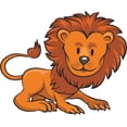 thumbnail image 1 of Lion Lions Sitting King of The Jungle Zoo Safari Animals Cartoon Design Wall Decals for Bedroom Bathroom Animal Animals Children's Decorations Kids Vinyl Art Decal Walls Rooms Size (20x40 inch), 1 of 2