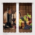 thumbnail image 1 of Red Wine Kitchen Curtains, Glasses of Red and White Wine Theme Window Treamtents for Bedroom, Farmhouse Rural Wine Cheese Drape 2 Panel Sets,55x63 Inch, 1 of 5