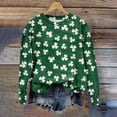 thumbnail image 2 of Penkiiy Chandail de la Saint-Patrick pour Femmes Chandails Imprimés Chandails Mignons Automne Col Rond Chandail Multicolore, 2 of 5