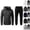 Dark Gray, variant on HAJWOH Men's 2 Piece Set Casual Jogging Tracksuits Full Zip Hoodies and Drawstring Sweatpant Set Lounge Sweat Suits