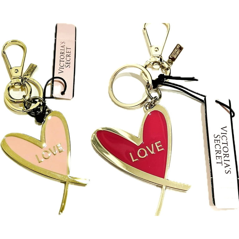 Victoria's Secret Love Heart Key Chain color - hot pink and light