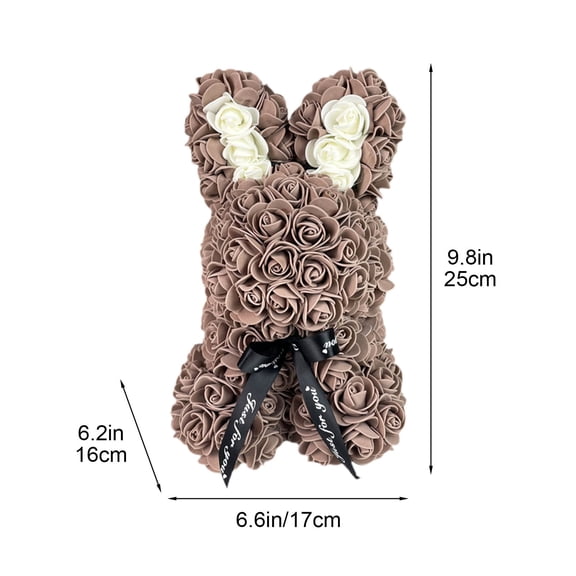 Artificiald Eternal Rose Cuddle Bunny Toy, Romantic Valentine's Day and Birthday Gift Set with Foam Bunny, Symbolizing Everlasting Love and Providing Warm Companionship for Special Moments