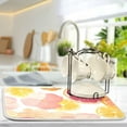 thumbnail image 5 of Yayeee Dish Drying Mat for Kitchen Counter 18"x24" Microfiber Absorbent Pad, Pink Floral Orange, 5 of 7