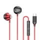 thumbnail image 4 of Auriculares con cable y micrófono para juegos de karaoke, auriculares para teléfono móvil con control de cable y graves potentes de metal con decodificación digital, 4 of 4