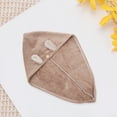 thumbnail image 5 of Unique Bargains 1 Pc Comfortable Rabbit Ears Hair Towel for Bathroom Hotel Coral Fleece Light Brown, 5 of 5