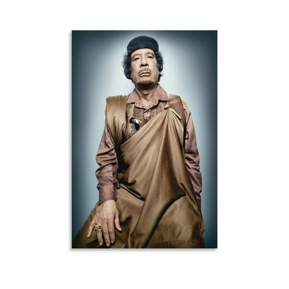 Muammar Gaddafi Ar Poster Artworks Canvas Poster Room Aesthetic Wall Art Prints Home Modern Decor Gifts 24x36inch(60x90cm)
