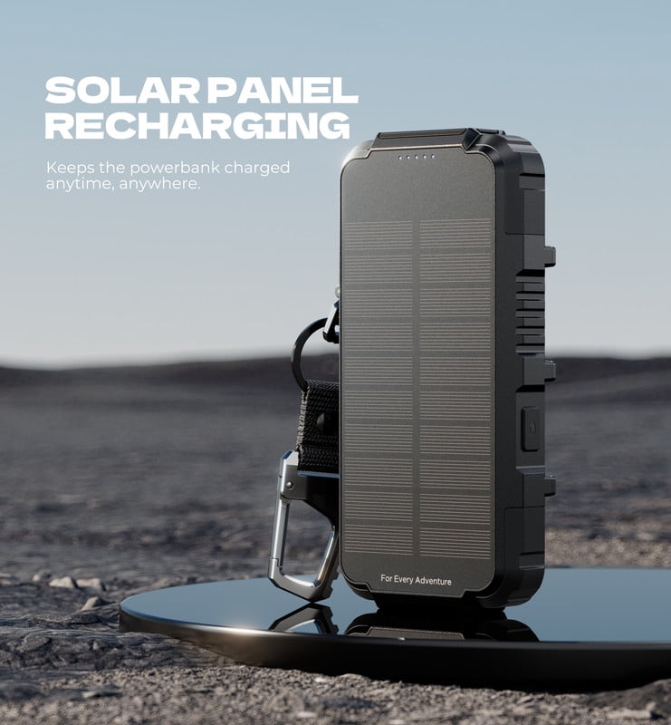 Dexnor Solar Charger Power Bank 27,000mAh, 65W PD3.0 & QC3.0 Fast Charging Powerbank External Battery Pack Portable Wireless Chargers with Flashlight and Carabiner, Compatible with MagSafe & Qi