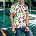 thumbnail image 6 of Zufioo Paisley Print Men's Baseball Short Sleeve, Moisture Wicking Button-Down Hip Hop Tee-Large, 6 of 7