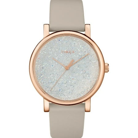 Timex Spring Swarovski Crystal 38mm Rose Gold White