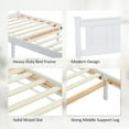 thumbnail image 7 of Zimtown Twin Bed Frame,Solid Pine Wood Platform Bed Frame, Bedroom Bed with Headboard, White, 7 of 7