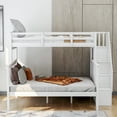 thumbnail image 2 of imerelez Stairway Twin-Over-Full Bunk Bed with Storage and Guard Rail for Bedroom, White color, 2 of 9