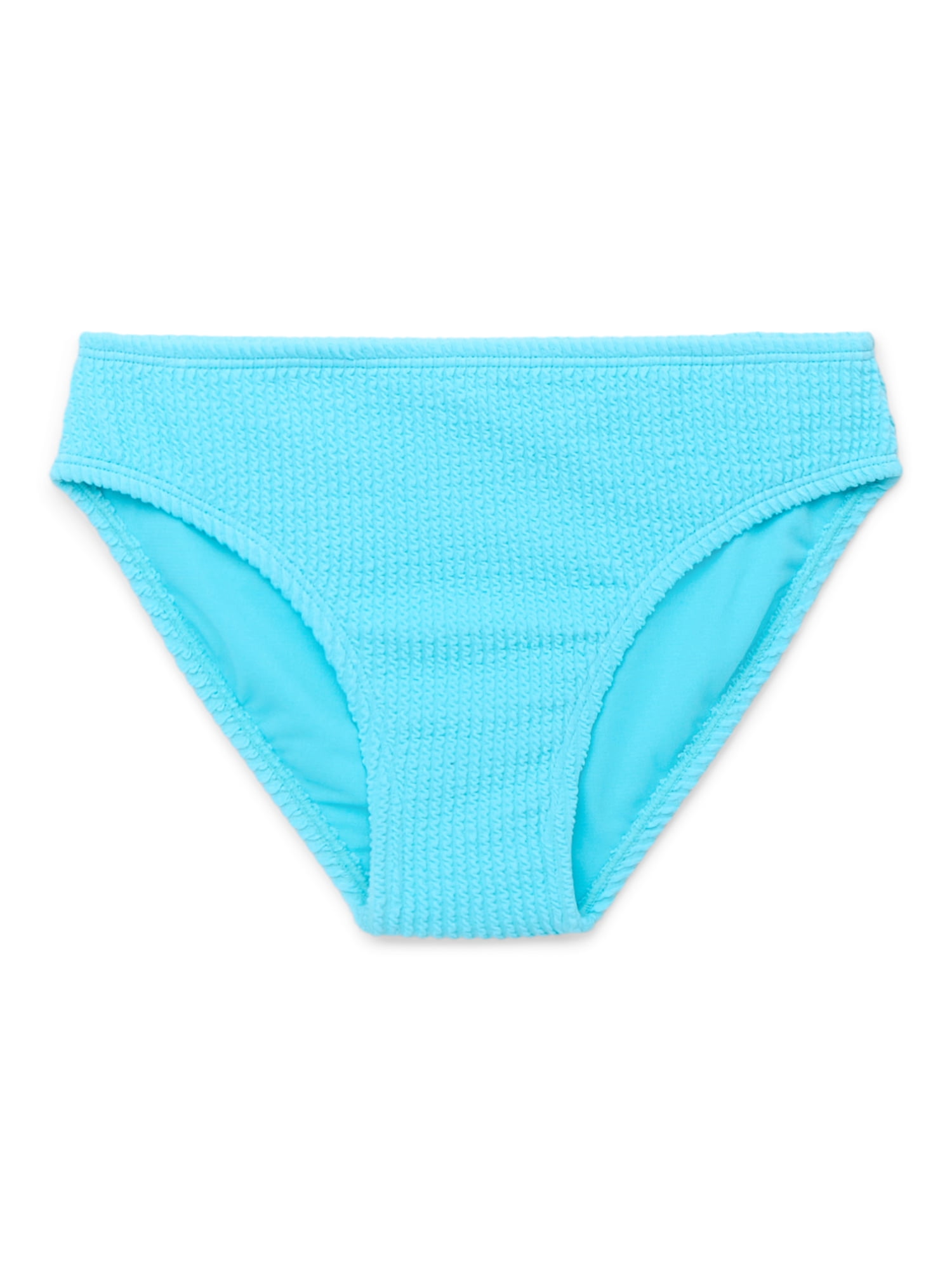 Wonder Nation Little Girls and Big Girls Scrunch Bikini Swimsuit with UPF 50+, 2-Piece, Sizes 4-18