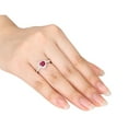 thumbnail image 2 of 1.10 Carat (ctw) Lab-Created Ruby Heart Ring with Diamonds in Sterling Silver, 2 of 4